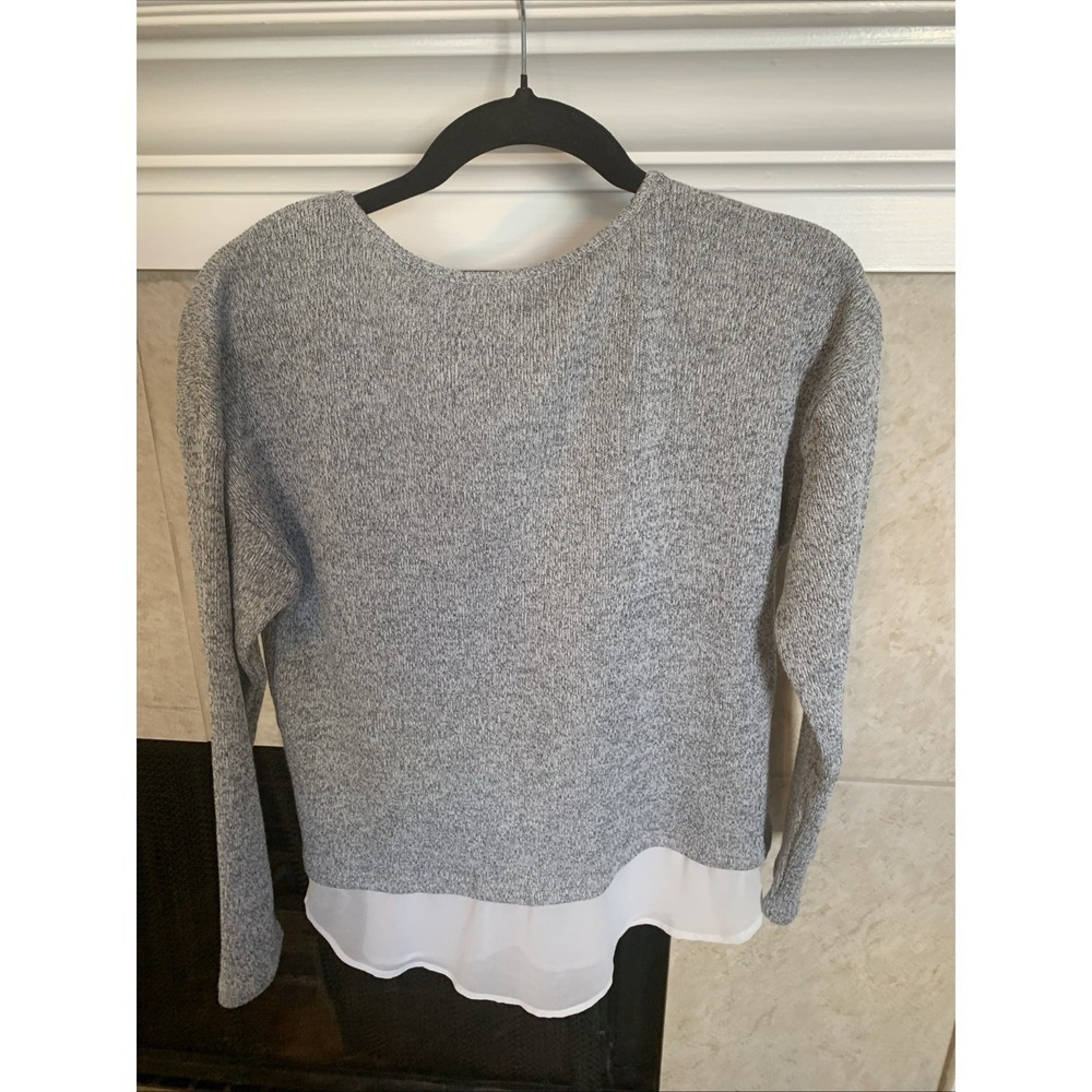 Lulus Women's Long Sleeve Blouse Gray And White  Size M - Picture 4 of 5